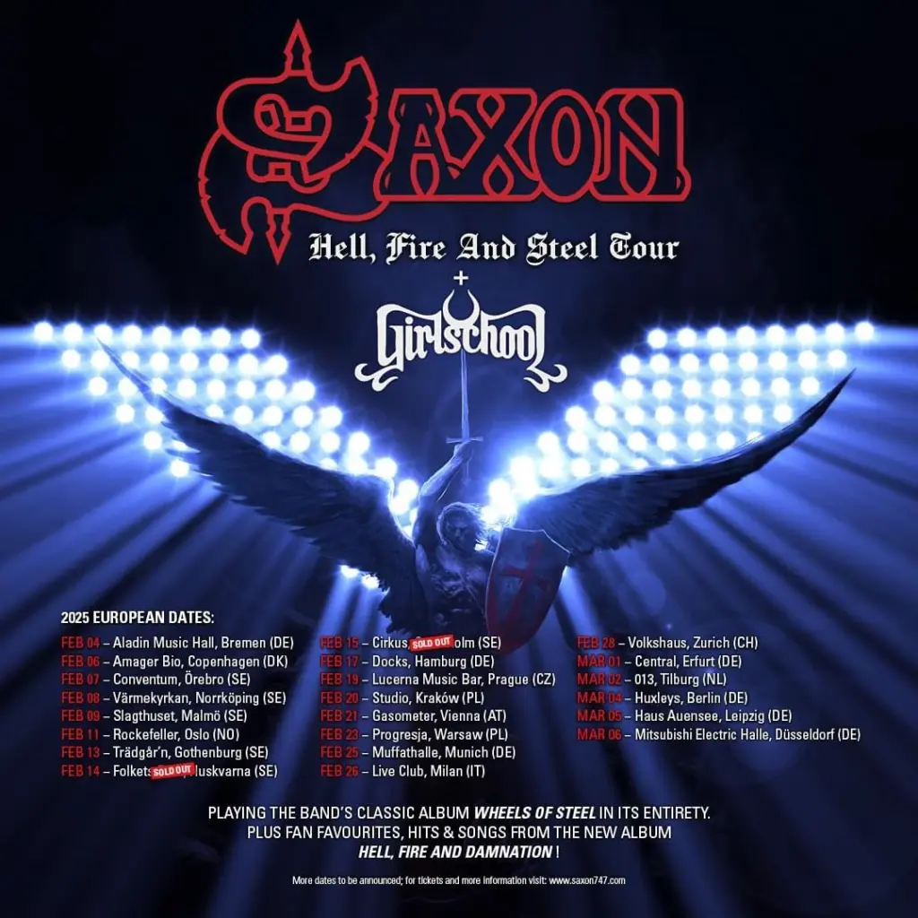 Saxon - European Tour 2025